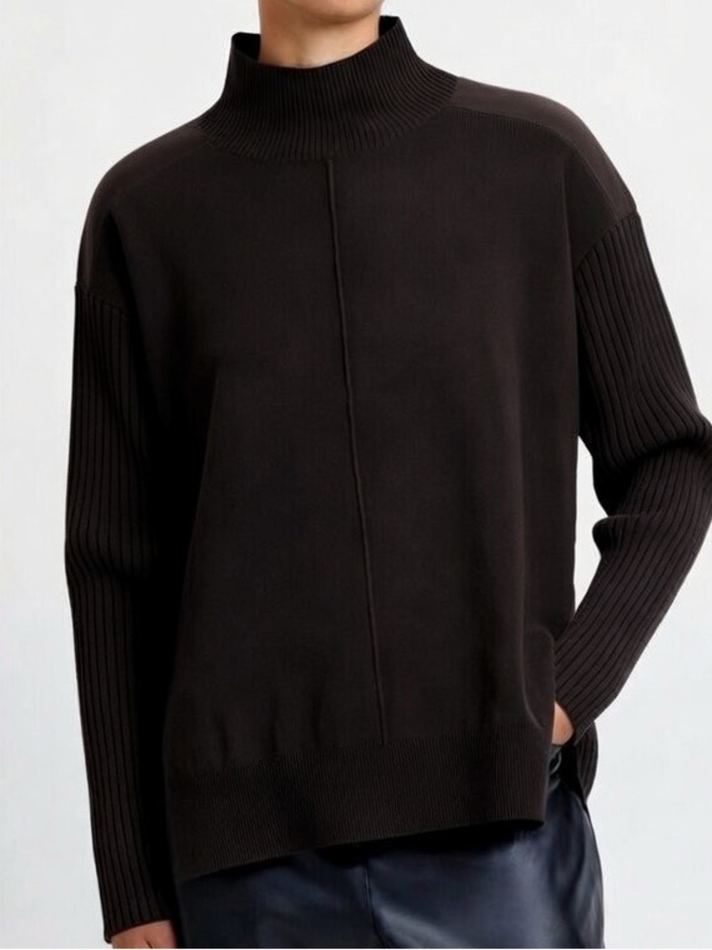 Talbots 100% Merino Wool Black Turtleneck Sweater